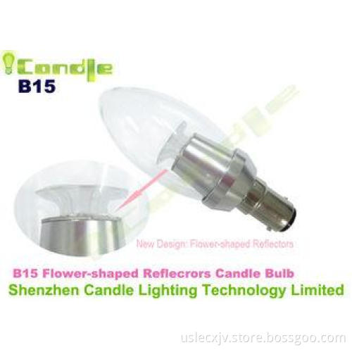 3.0 watt Led Candle Lamp Power Factor>0.85 1070 Al Thermal
